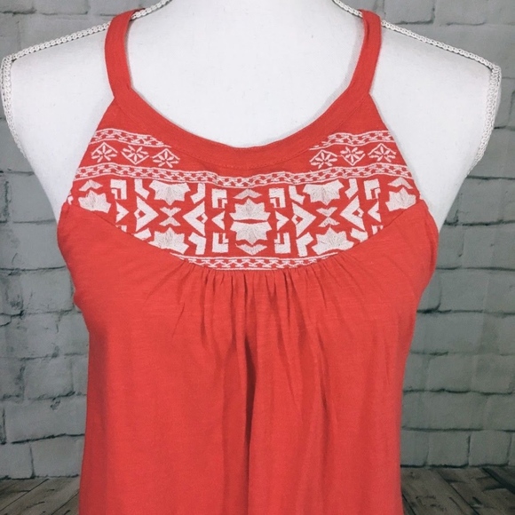 Lucky Brand Red Embroidered Halter Top - Picture 2 of 6